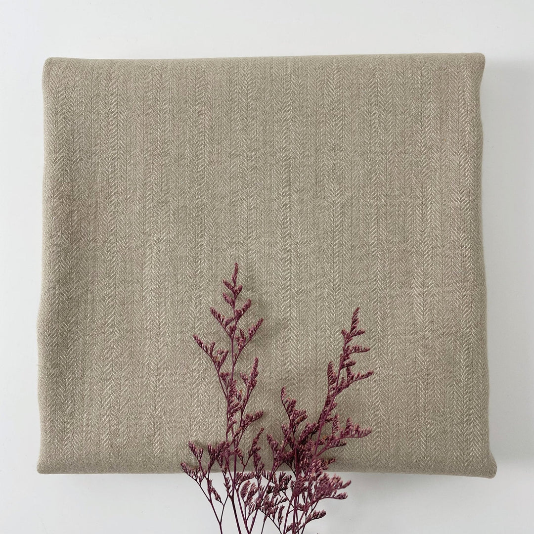 Linen Nylon Wool HBT Fabric 7009 7004 7013 7010 - The Linen Lab - 7010 BEIGE