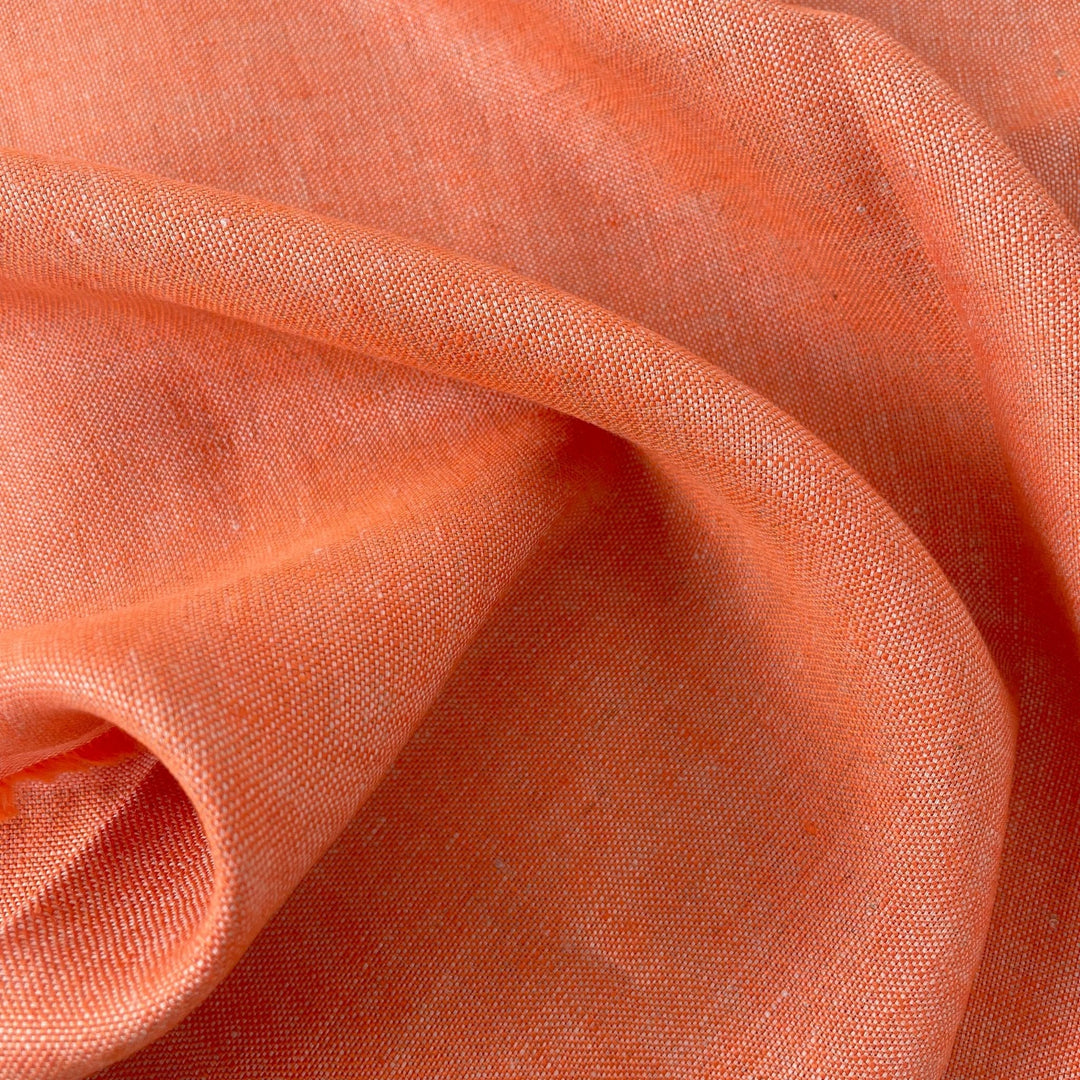 Linen Orange Dot Fabric 3509 - The Linen Lab - Orange