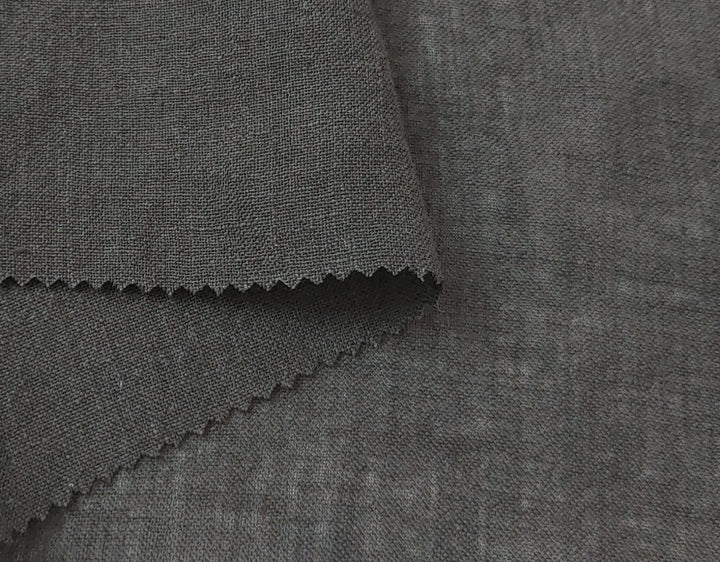 Linen Polyester Blend Fabric with Delicate Stripe Harmony 7749 7750 - The Linen Lab - Black