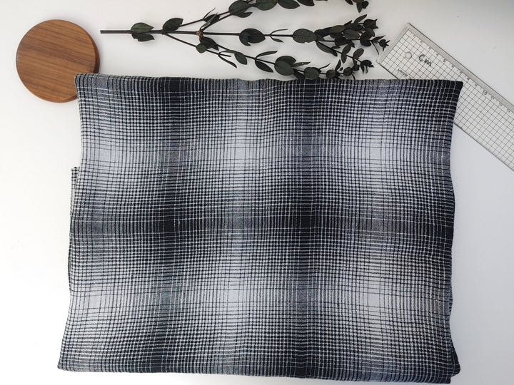 Linen Polyester Gradation Plaid Fabric 7241 7764 7765 7767 7768 7769 - The Linen Lab - Blue(light)