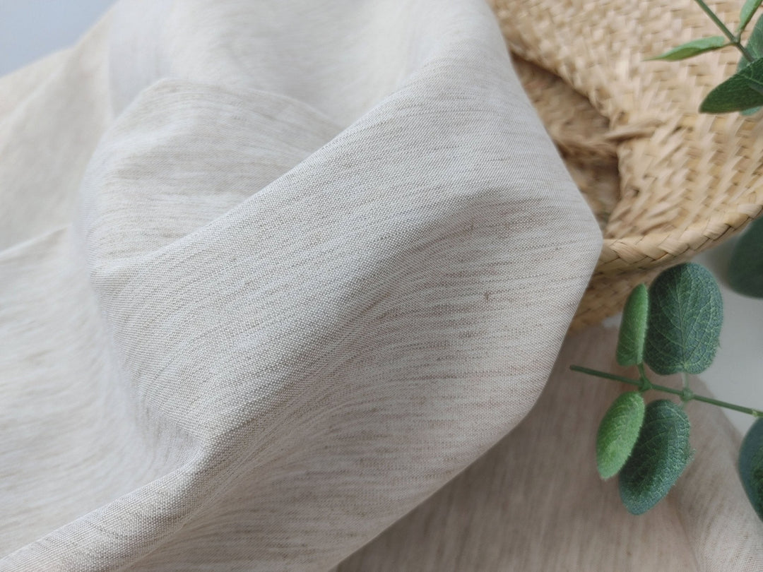 Linen Polyester Stretch Chambray Fabric 7809 7810 7808 - The Linen Lab - Beige