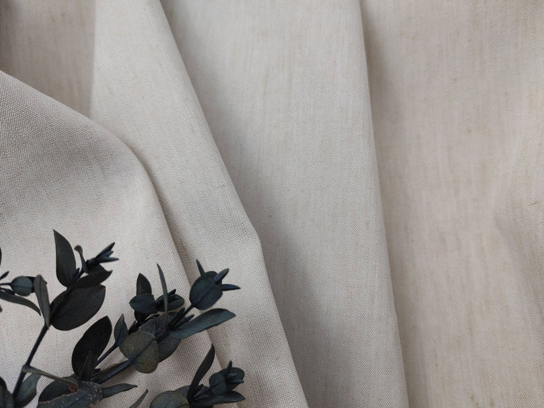 Linen Polyester Stretch Chambray Fabric 7809 7810 7808 - The Linen Lab - Beige