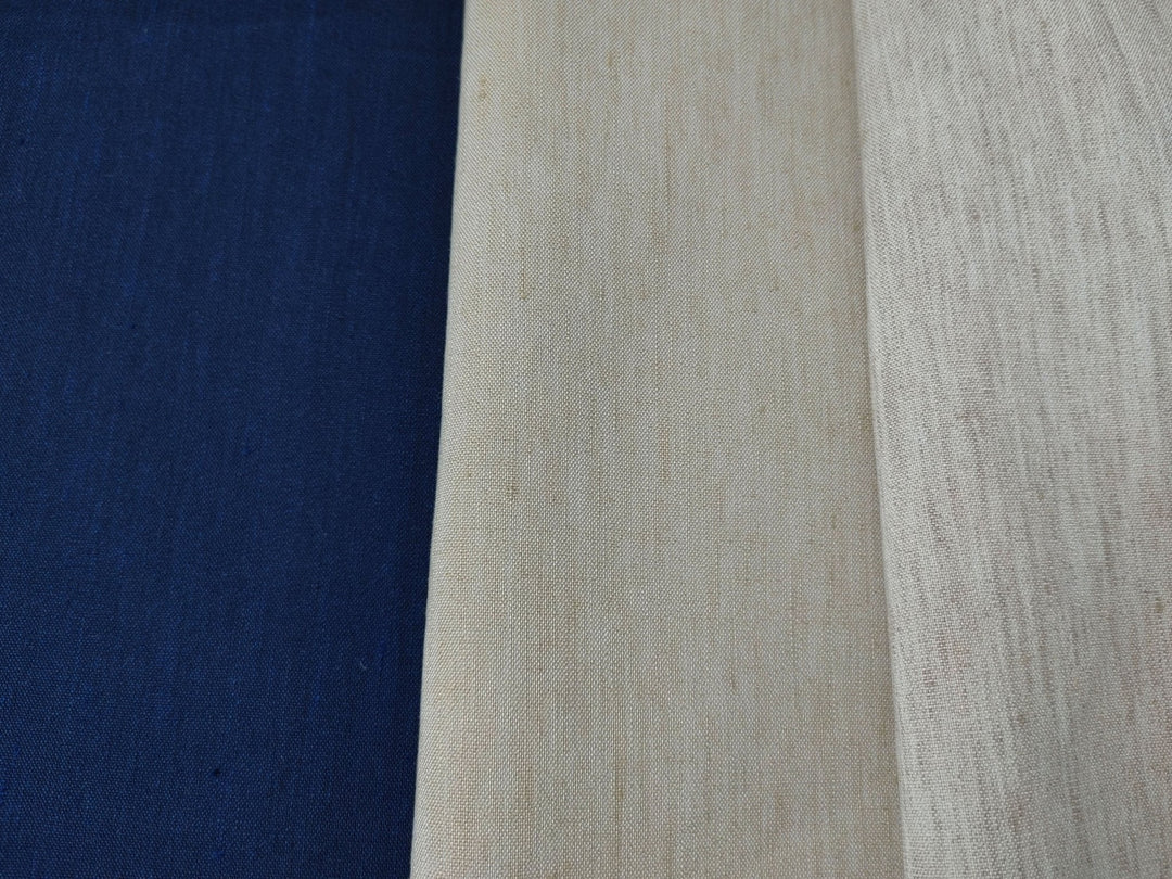 Linen Polyester Stretch Chambray Fabric 7809 7810 7808 - The Linen Lab - Navy