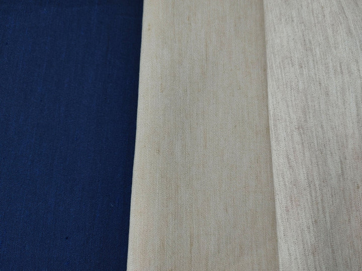 Linen Polyester Stretch Chambray Fabric 7809 7810 7808 - The Linen Lab - Navy