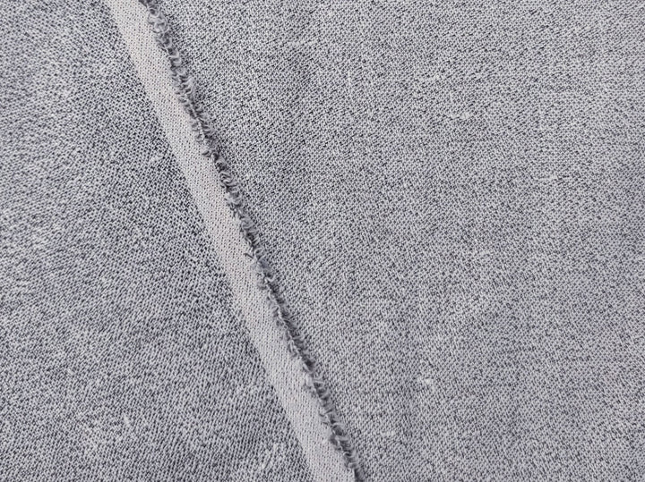 Linen Polyester Twisted Yarn Chambray Fabric in White and Black 3193 - The Linen Lab - Grey