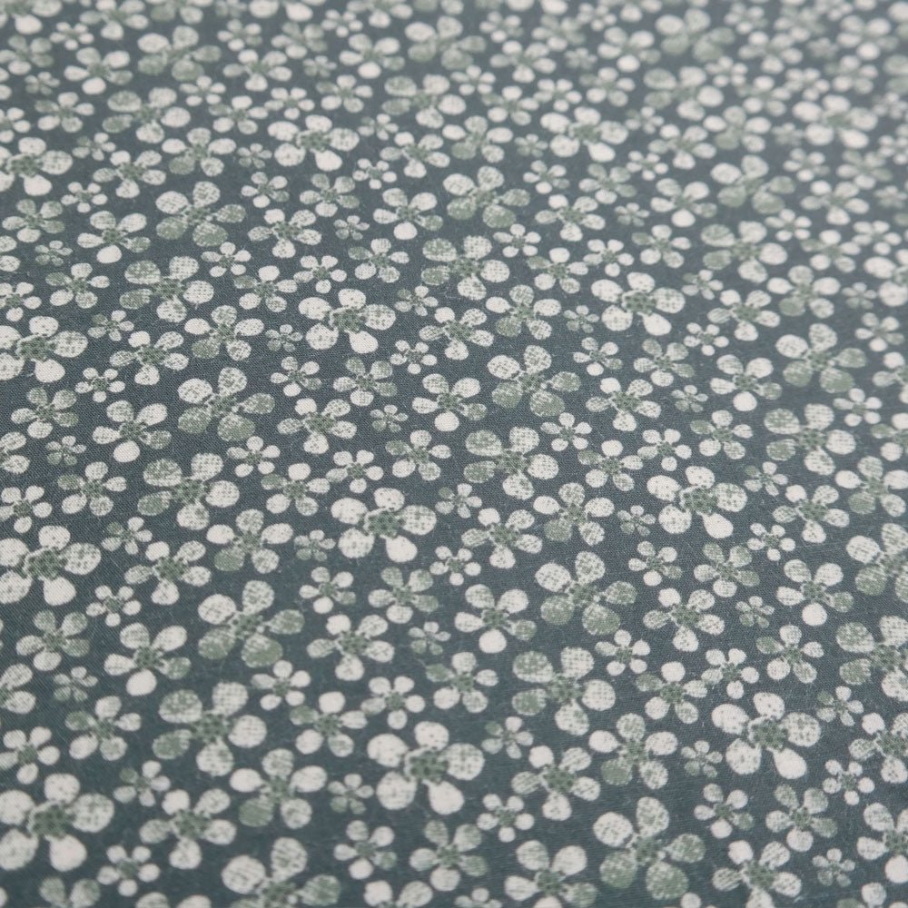 Linen Rayon Fabric Flower Print 7356 7357 - The Linen Lab - GREEN 7357