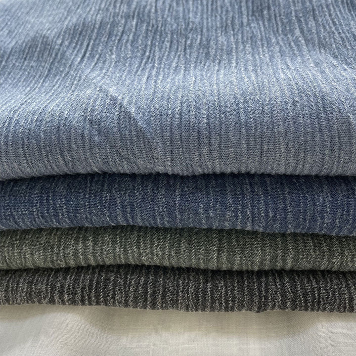Linen Rayon Pigment Bio-washed Fabric with Wrinkle Effect - The Linen Lab - dark green