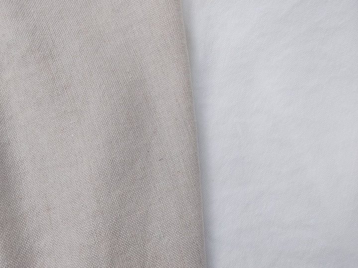 Linen Rayon PU Stretch Dobby Weave Fabric 6643 6644 - The Linen Lab - White