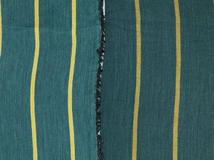 Linen Rayon Satin Stripe Fabric 6567 6568 - The Linen Lab - Green