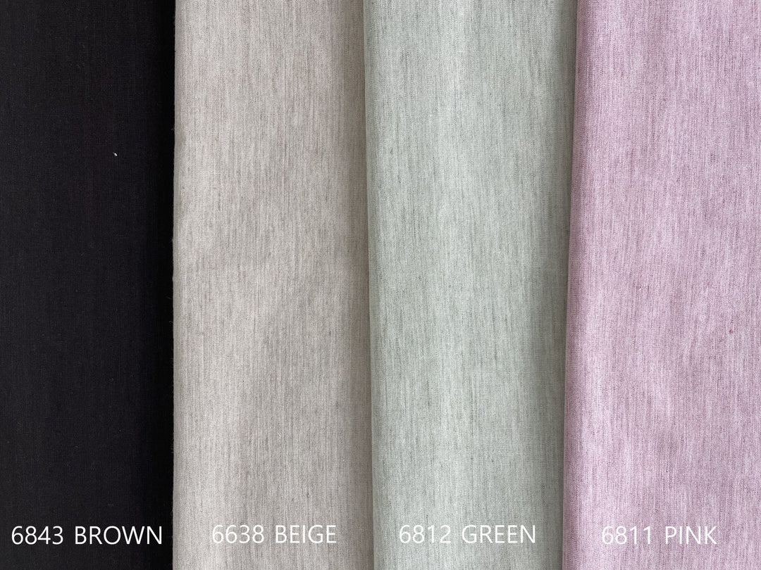 Linen Rayon Strech Melange Fabric 6638 6812 6811 6843 - The Linen Lab - BROWN 6843