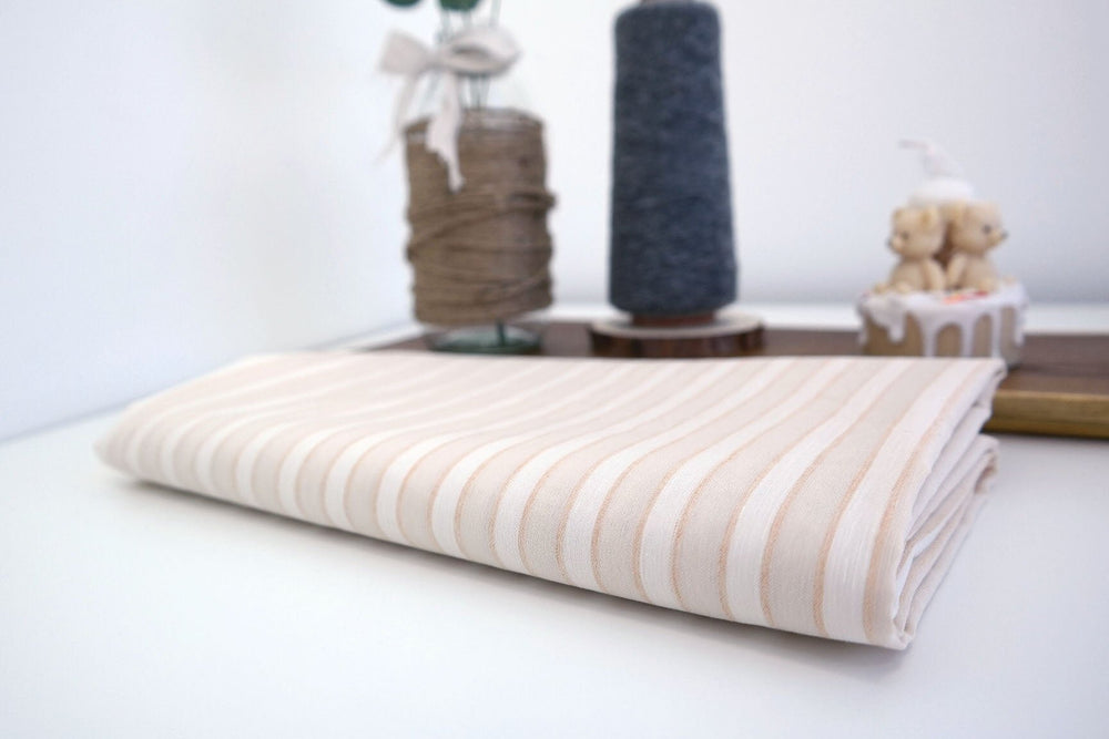 Linen Rayon Stretch Melange Stretch Fabric (6515) - The Linen Lab - Beige