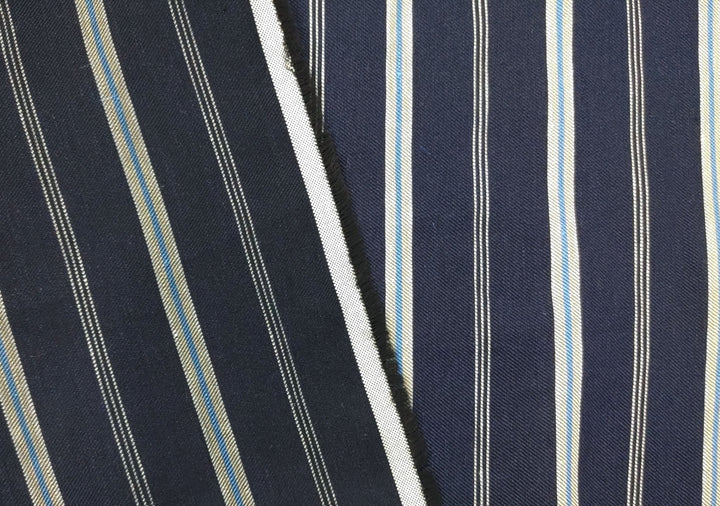 Linen Rayon Twill Fabric with Stripe Pattern, Subtle Glossy Effect 6809 6810 7154 - The Linen Lab - Ivory