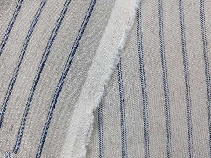 Linen Rayon Twill Stripe Fabric 6324 6325 - The Linen Lab - Navy