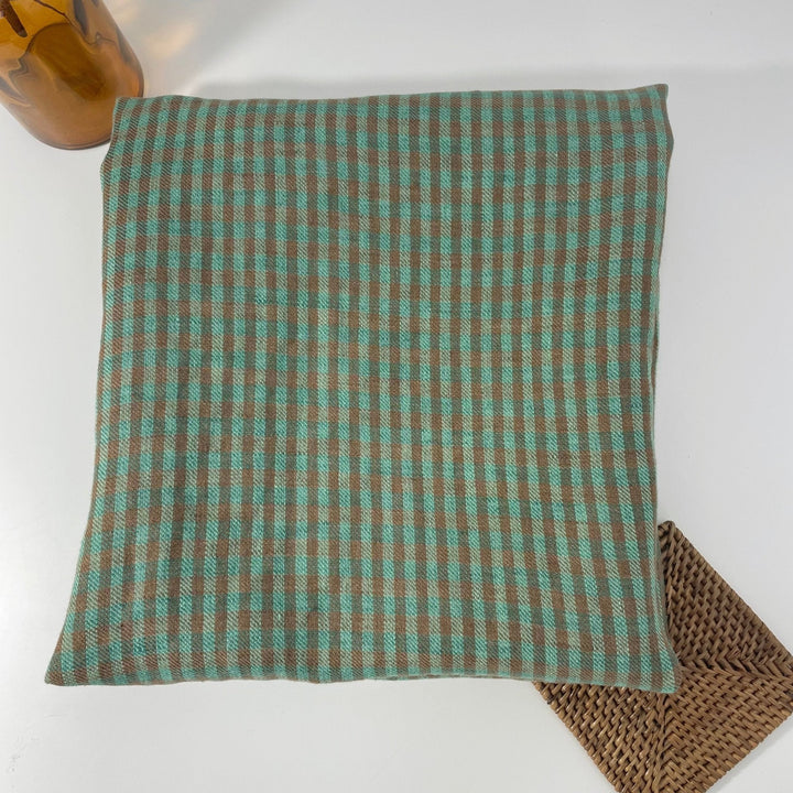Linen Small Green Check Fabric 7568 7569 - The Linen Lab - D/green 7569