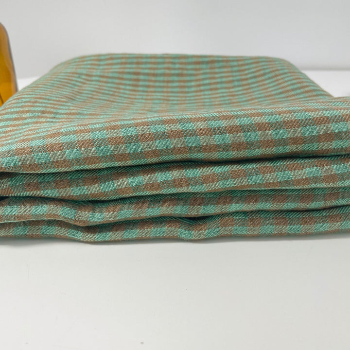 Linen Small Green Check Fabric 7568 7569 - The Linen Lab - D/green 7569