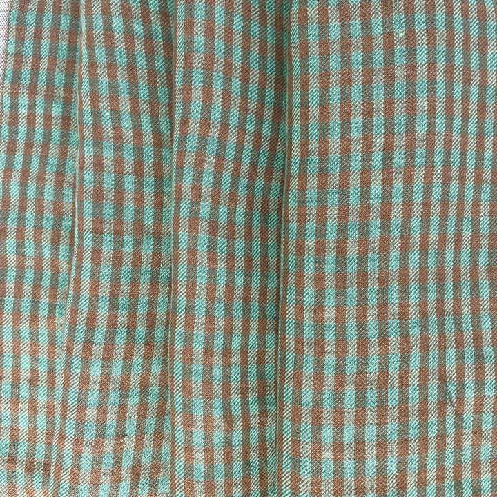 Linen Small Green Check Fabric 7568 7569 - The Linen Lab - D/green 7569