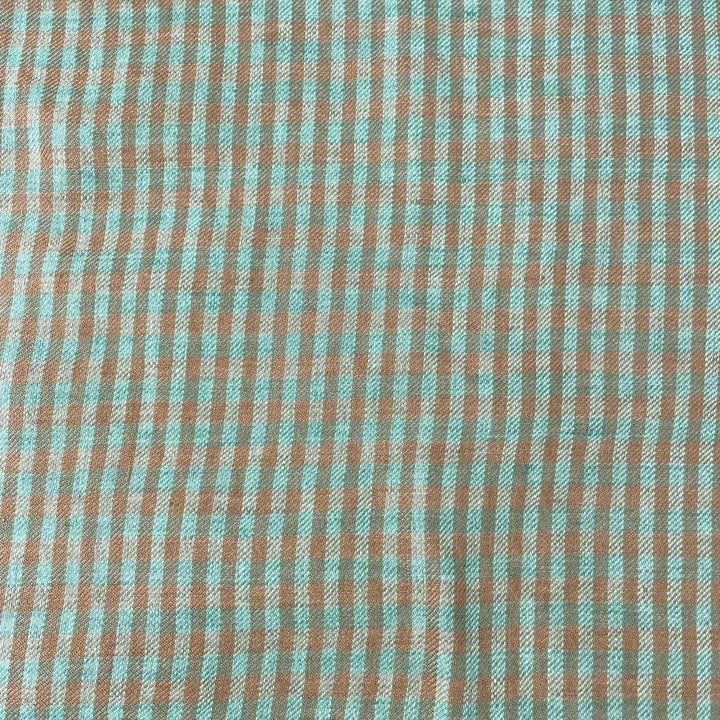 Linen Small Green Check Fabric 7568 7569 - The Linen Lab - D/green 7569