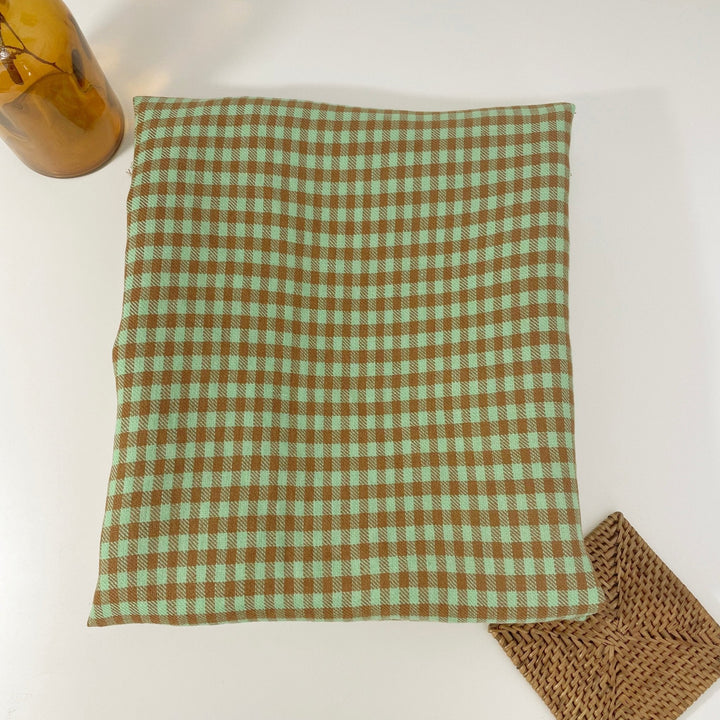 Linen Small Green Check Fabric 7568 7569 - The Linen Lab - Green 7568