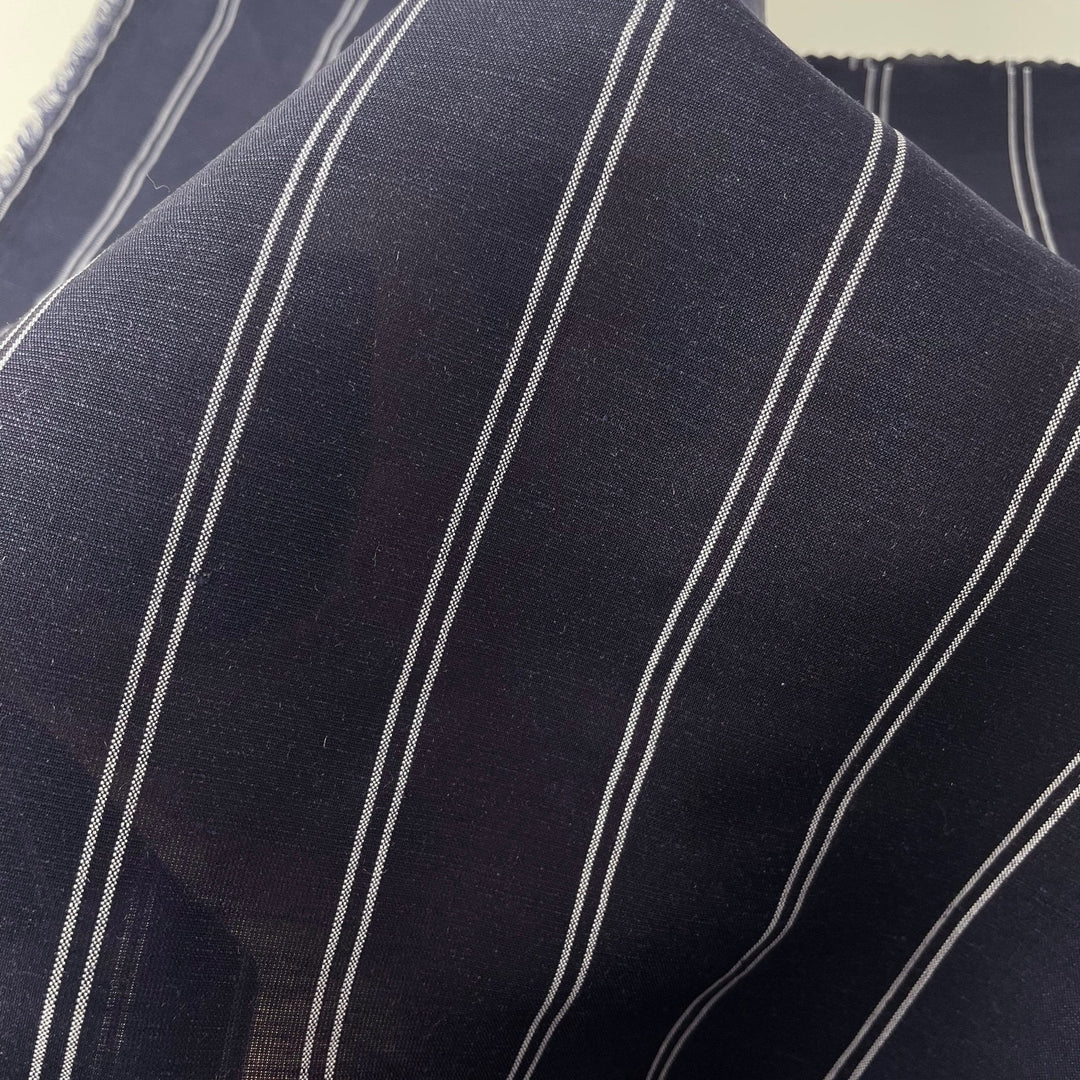 Linen Tencel Rayon Stripe Fabric 6942 - The Linen Lab - 6942