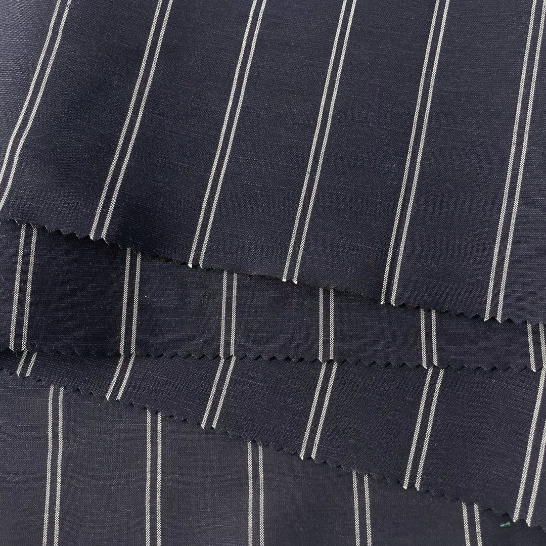 Linen Tencel Rayon Stripe Fabric 6942 - The Linen Lab - 6942