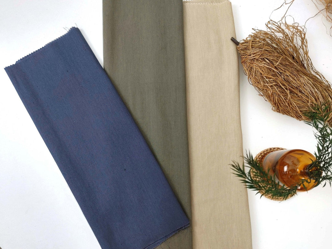 Linen Tencel Silk Fabric: Light Weight, Plain Weave 6898 7666 7667 - The Linen Lab - Grey
