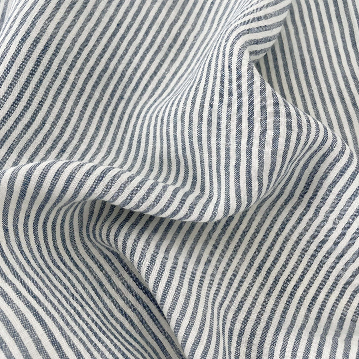 Linen Thin Stripe Fabric 6267 6495 6496 - The Linen Lab - Green