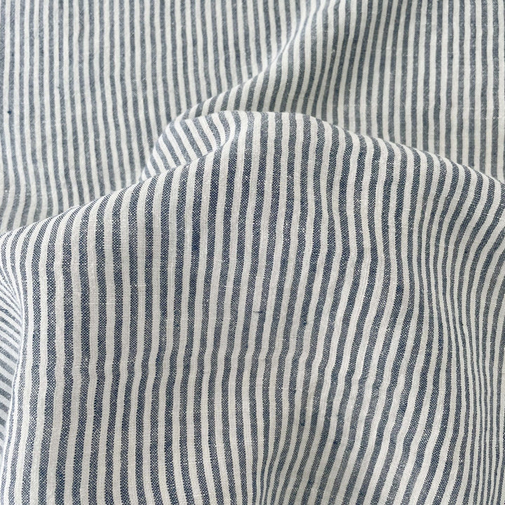 Linen Thin Stripe Fabric 6267 6495 6496 - The Linen Lab - Green