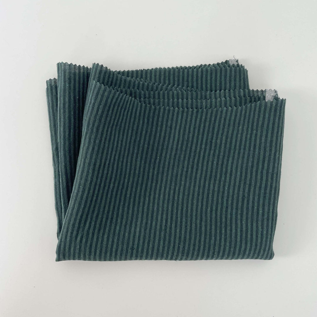 Linen Thin Stripe Fabric 6267 6495 6496 - The Linen Lab - Green