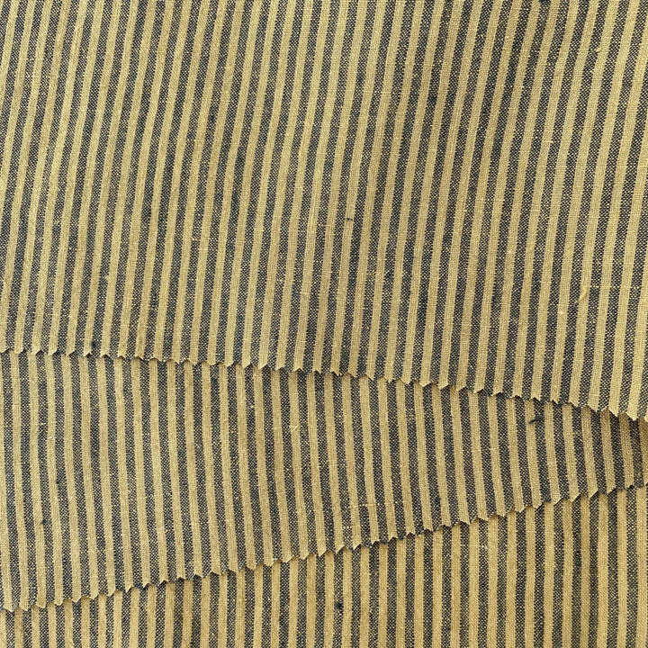 Linen Thin Stripe Fabric 6267 6495 6496 - The Linen Lab - Yellow