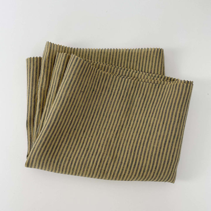 Linen Thin Stripe Fabric 6267 6495 6496 - The Linen Lab - Yellow