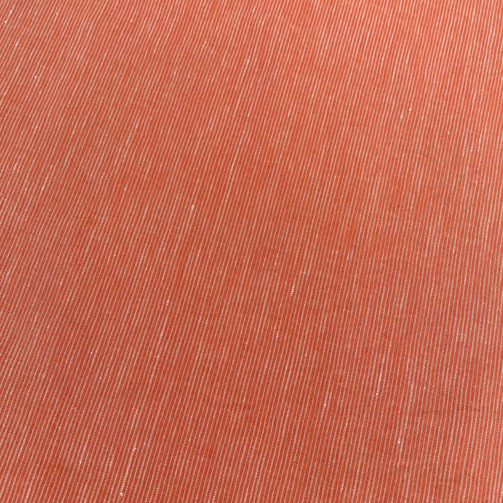 Linen Thin Stripe Fabric - The Linen Lab - Orange