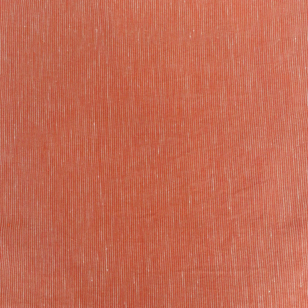 Linen Thin Stripe Fabric - The Linen Lab - Orange