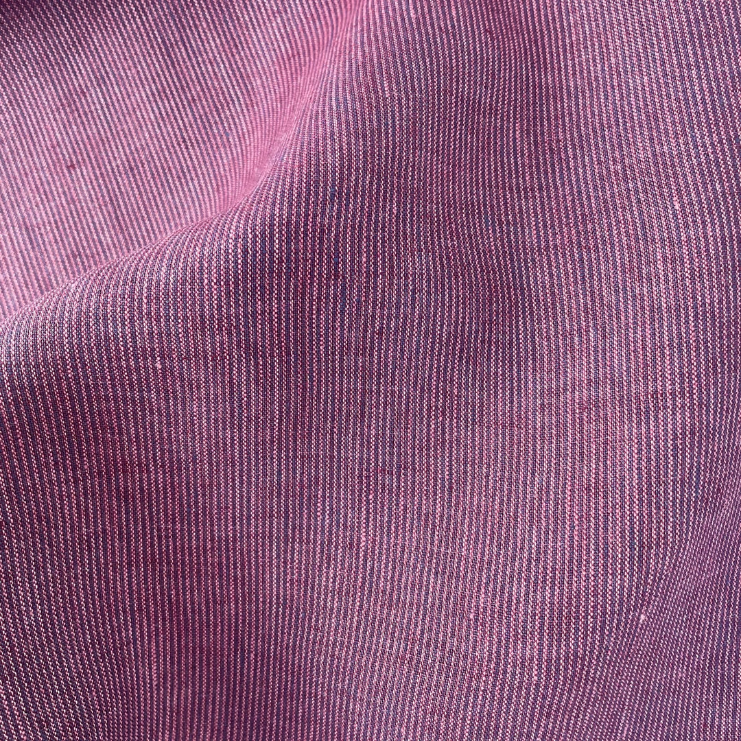 Linen Violet Stripe Fabric 6755 - The Linen Lab - Violet