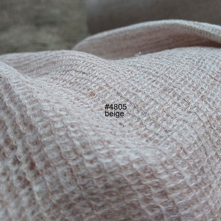 Linen Waffle Tweed Fabric - The Linen Lab - Light Blue