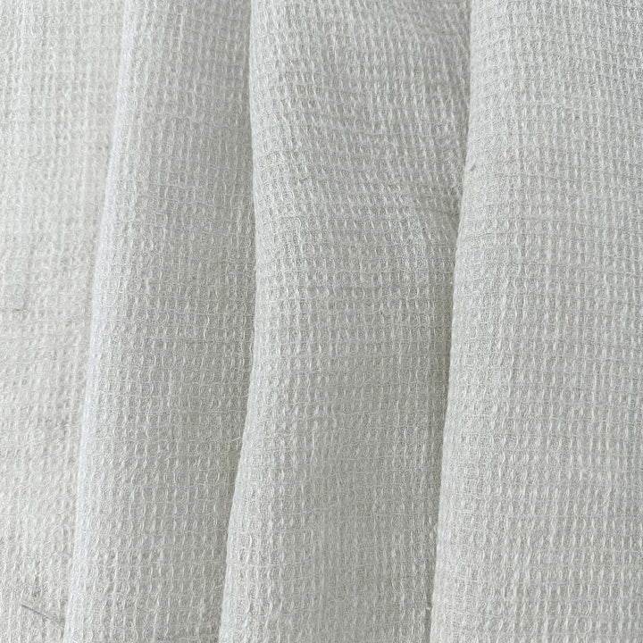 Linen Waffle Tweed Fabric 7349 7350 - The Linen Lab - White