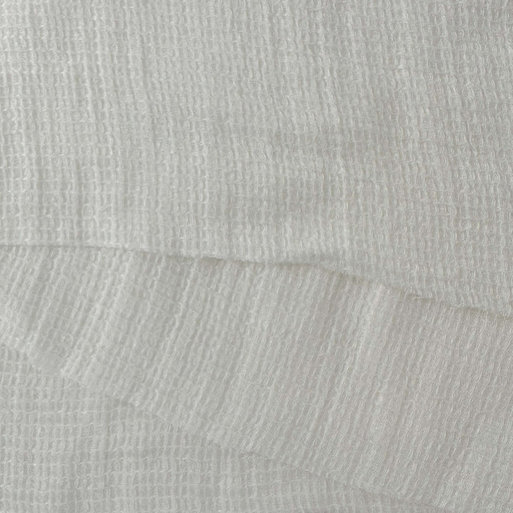 Linen Waffle Tweed Fabric 7349 7350 - The Linen Lab - White