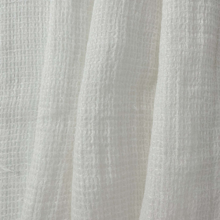Linen Waffle Tweed Fabric 7349 7350 - The Linen Lab - White