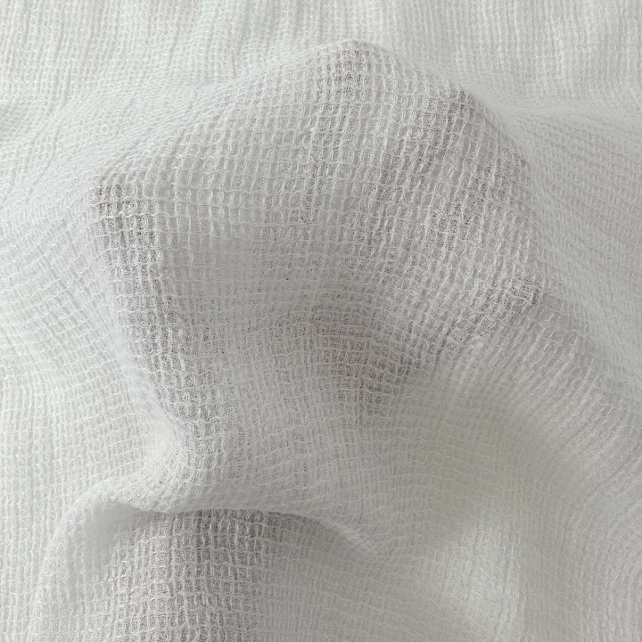 Linen Waffle Tweed Fabric 7349 7350 - The Linen Lab - White