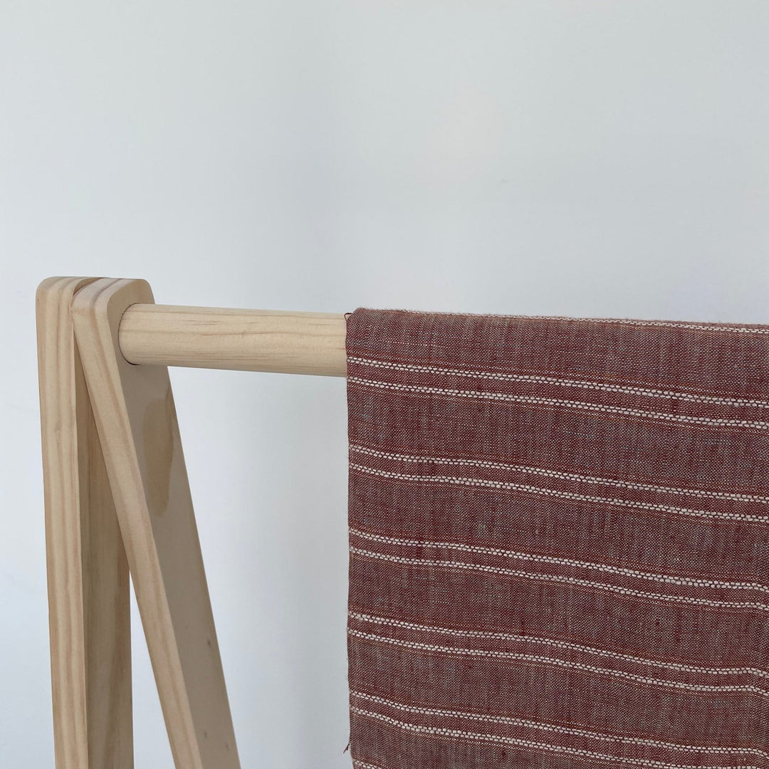 Lurex Linen Stripe Fabric (3127) - The Linen Lab - brown