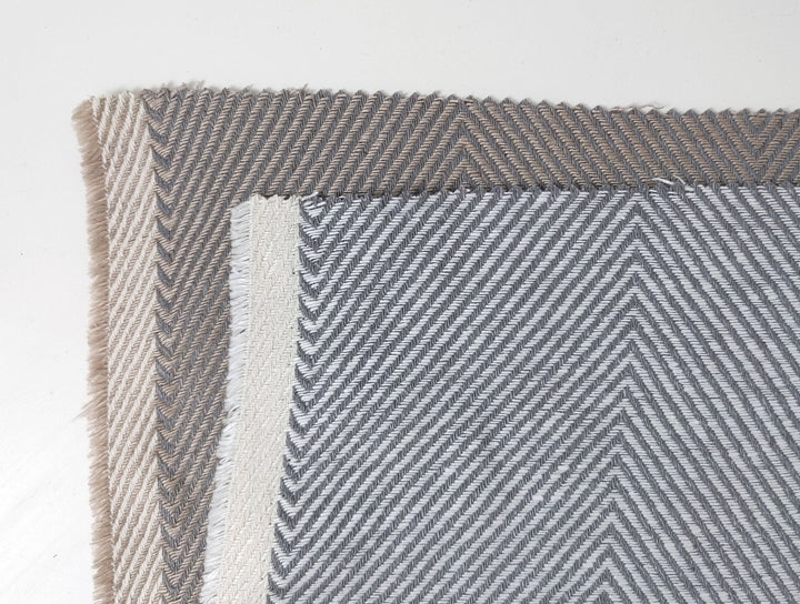 Luxurious Linen-Rayon HBT Fabric: Big Size with Two-Tone Chambray Design 6062 6063 - The Linen Lab - Beige