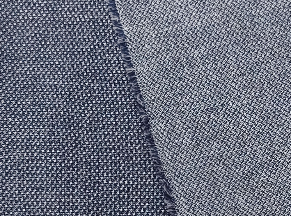 Medium Weight Linen Cotton Polyester Dobby Fabric 4636 - The Linen Lab - Navy(Dark)