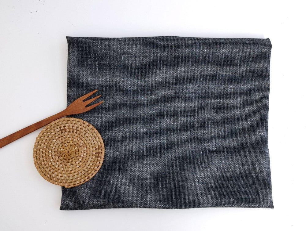 Monochrome Linen Stretch Dobby Fabric 6117 - The Linen Lab - Grey