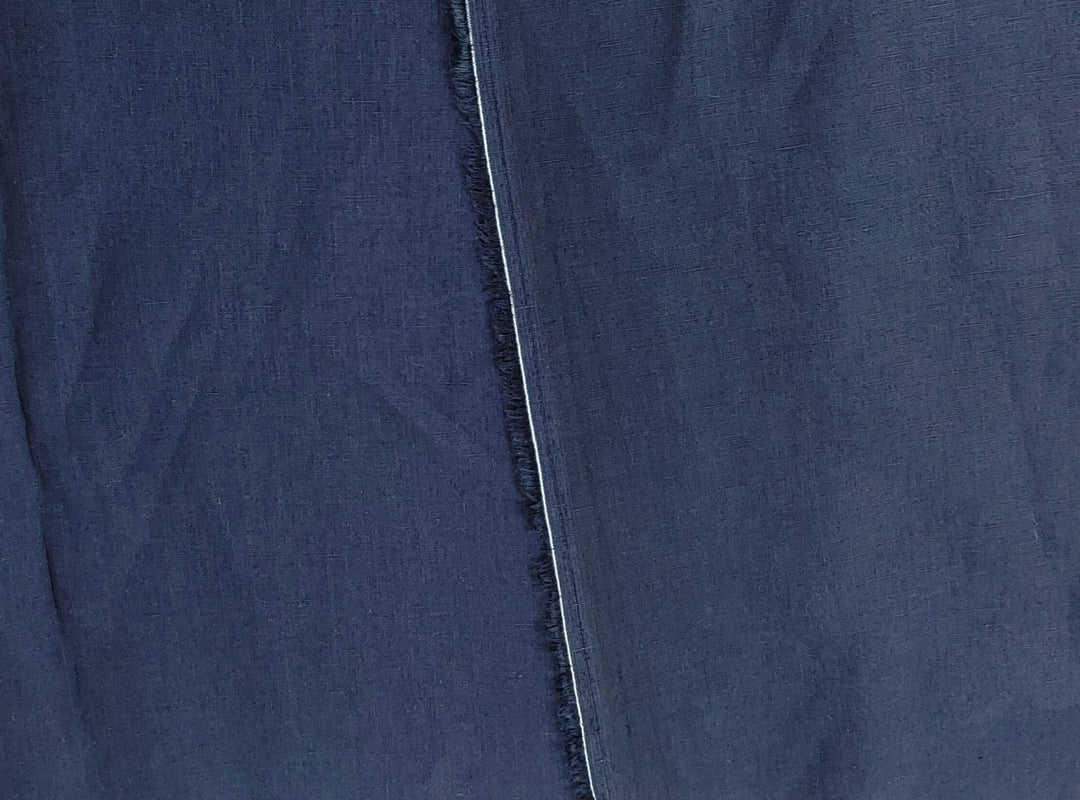 Plain Weave Linen Tencel Navy Fabric - Light to Medium Weight 4481 - The Linen Lab - Navy