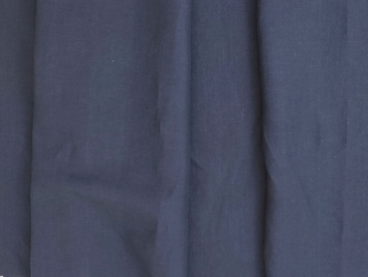 Plain Weave Linen Tencel Navy Fabric - Light to Medium Weight 4481 - The Linen Lab - Navy