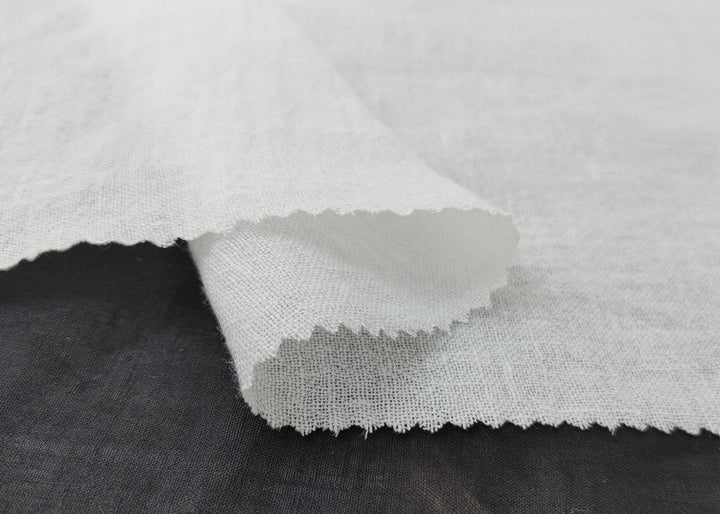 Pure Linen Slight Wrinkle - Effect Fabric - High - Twist Yarn, Low Density 6554 - The Linen Lab - White