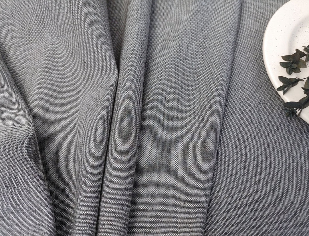 Rich Mocha Dobby Stretch: Linen Rayon Blend Fabric 6072 - The Linen Lab - Brown