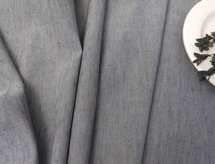 Rich Mocha Dobby Stretch: Linen Rayon Blend Fabric 6072 - The Linen Lab - Brown