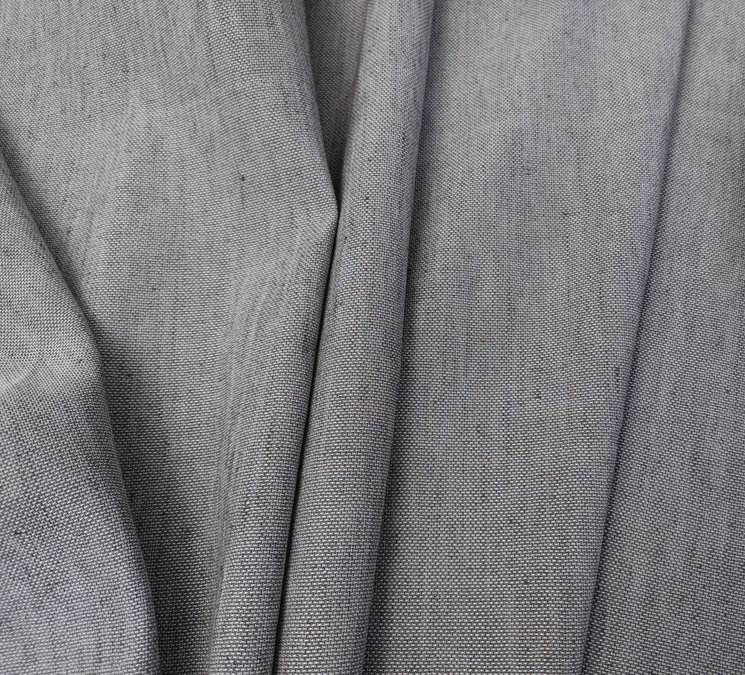 Rich Mocha Dobby Stretch: Linen Rayon Blend Fabric 6072 - The Linen Lab - Brown