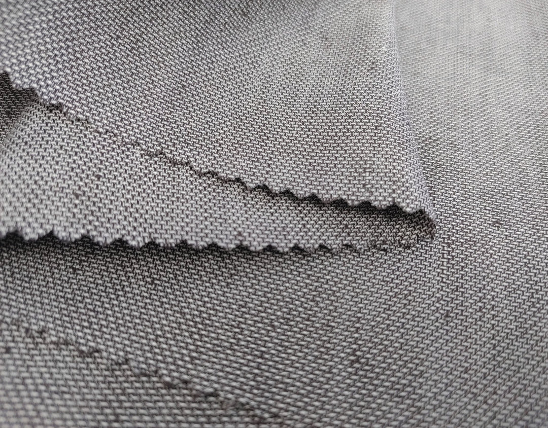 Rich Mocha Dobby Stretch: Linen Rayon Blend Fabric 6072 - The Linen Lab - Brown