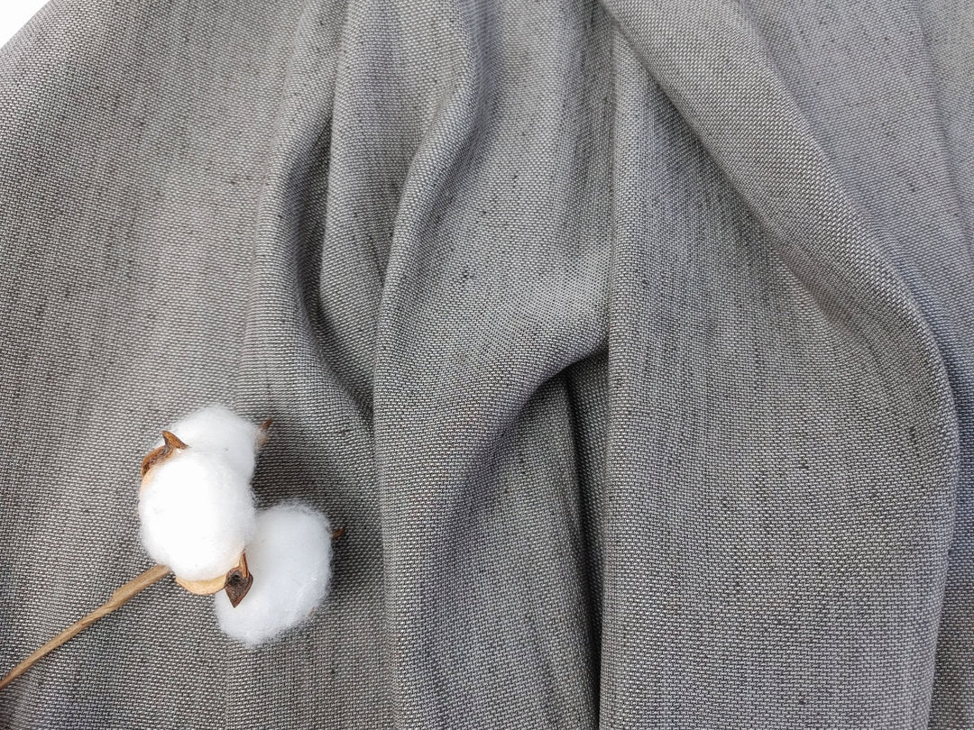 Rich Mocha Dobby Stretch: Linen Rayon Blend Fabric 6072 - The Linen Lab - Brown